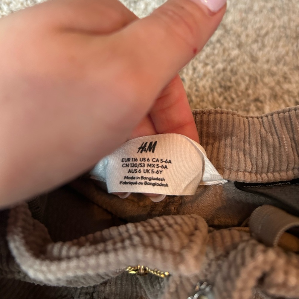H&M Light Taupe Corduroy Pants